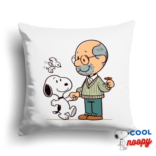 Wondrous Snoopy Dad Square Pillow 1