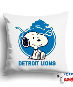 Wondrous Snoopy Detroit Lions Logo Square Pillow 1