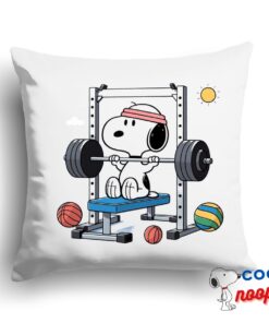 Wondrous Snoopy Gym Square Pillow 1