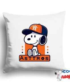 Wondrous Snoopy Houston Astros Logo Square Pillow 1