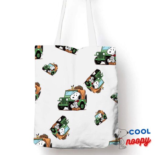 Wondrous Snoopy Jeep Tote Bag 1