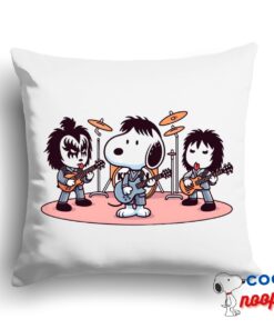 Wondrous Snoopy Kiss Rock Band Square Pillow 1