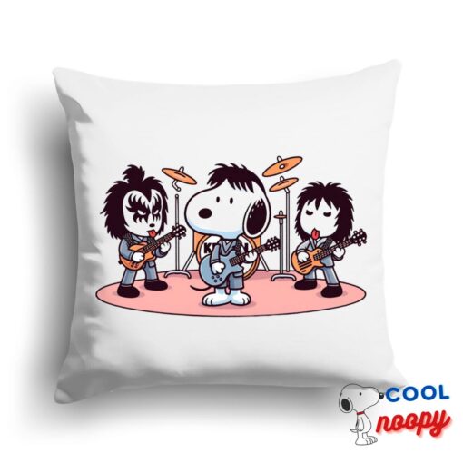 Wondrous Snoopy Kiss Rock Band Square Pillow 1