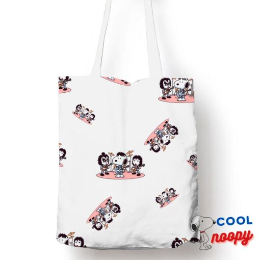 Wondrous Snoopy Kiss Rock Band Tote Bag 1