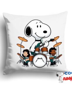 Wondrous Snoopy Metallica Band Square Pillow 1