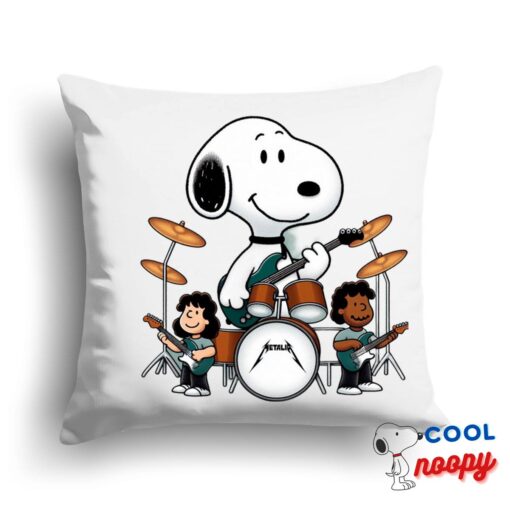 Wondrous Snoopy Metallica Band Square Pillow 1
