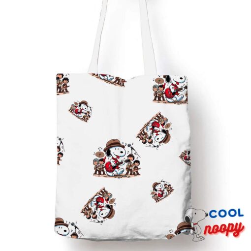 Wondrous Snoopy Rolling Stones Rock Band Tote Bag 1